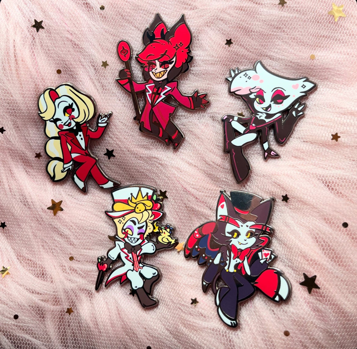 Hazbin Hotel HH Chibi Characters Hard Enamel Pins - Etsy