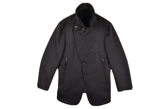 ALEXANDER MCQUEEN Asymmetrical black trench jacket