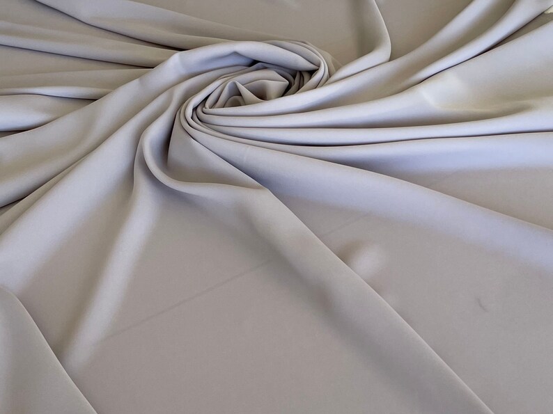 Stretch Crepe Fabric by the Yard, Grey Crepe, Crepe Fabric, Medium