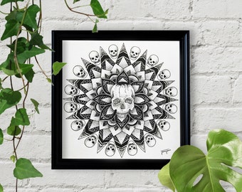 Skull Mandala Art Poster