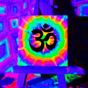 Om Aum Mini psychedelic painting UV reactive