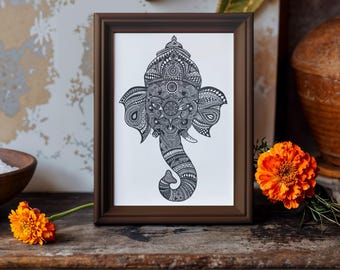 Ganesh Tribal Desi Art Poster