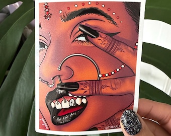 Desi Baddie Goth Alternative Sticker South Asian Art