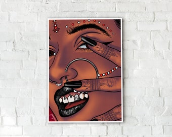 Indian Baddie Desi Girl Art Poster