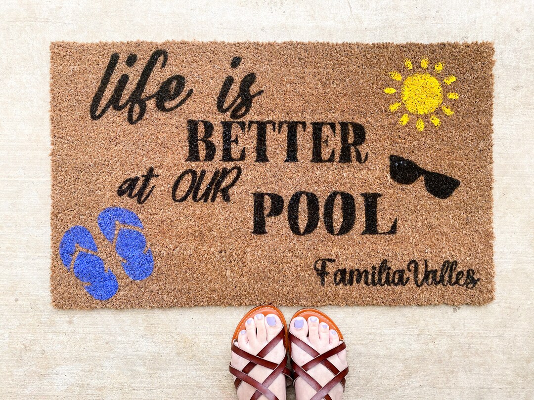 Life is Better at OUR Pool Doormat Pool Doormat beach House Etsy