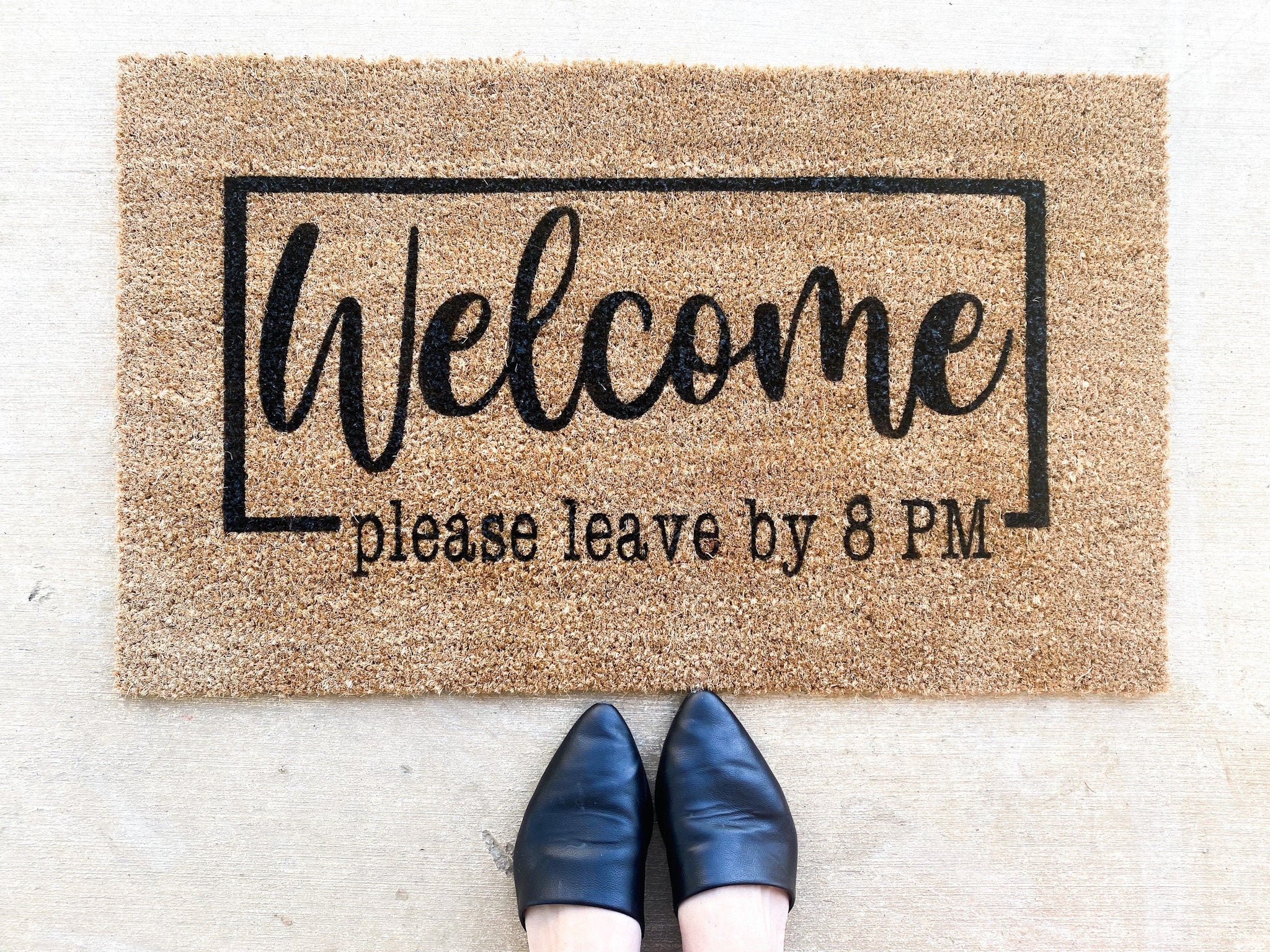 成田昭次 Welcome My Room Welcome Please Leave by 8 PM Doormat | Closing Gift | Housewarming