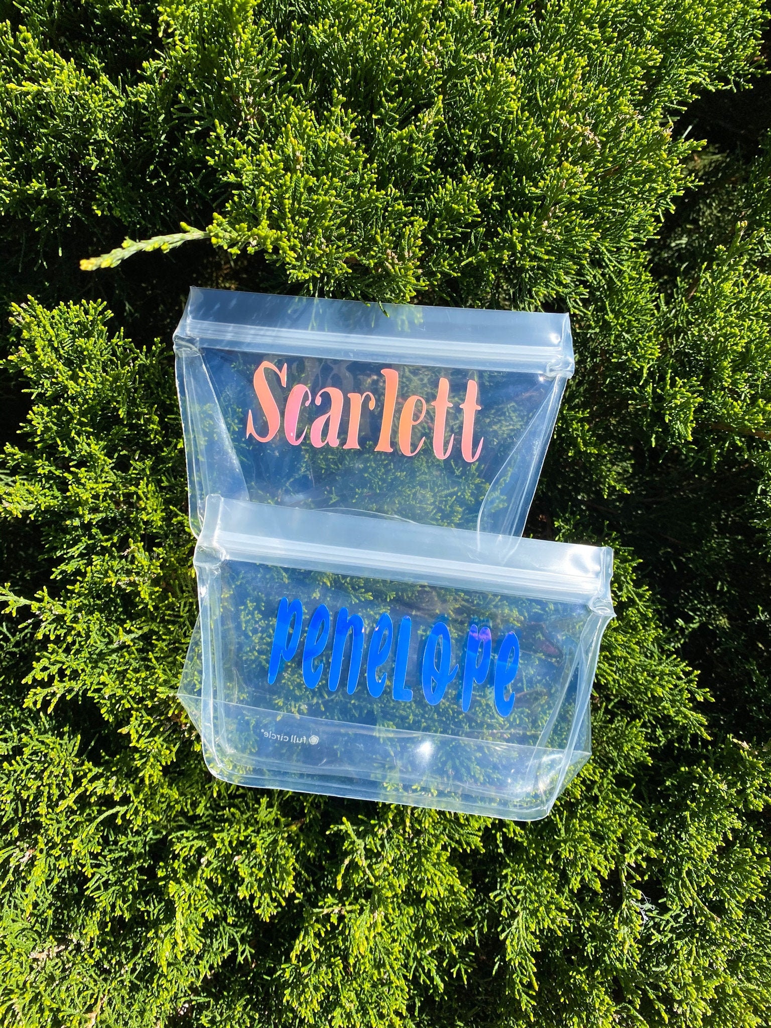 Personalized Clear Reusable Snack Bags School Lunch Reusable Etsy