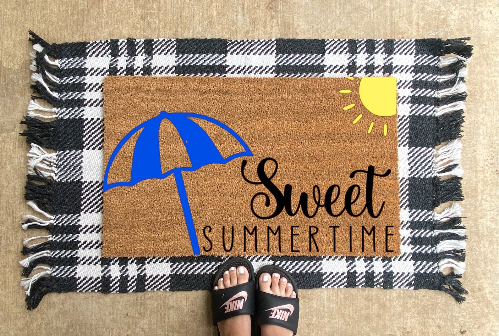 Sweet Summertime Doormat Summer Doormat Beach Mat Custom Etsy