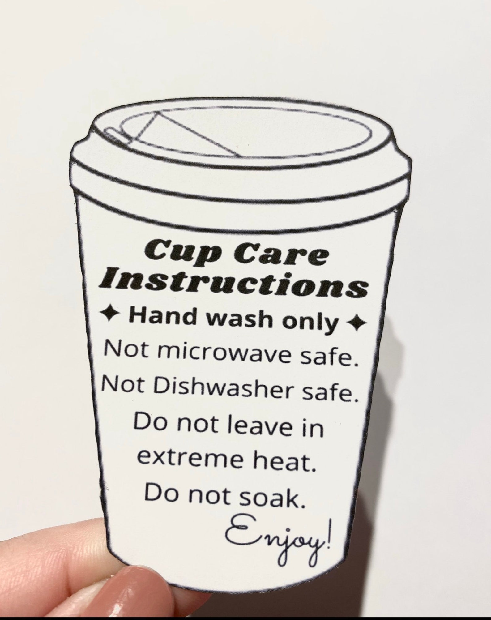 Cup Care Instructions Washing Cup Directions Cup Care Etsy