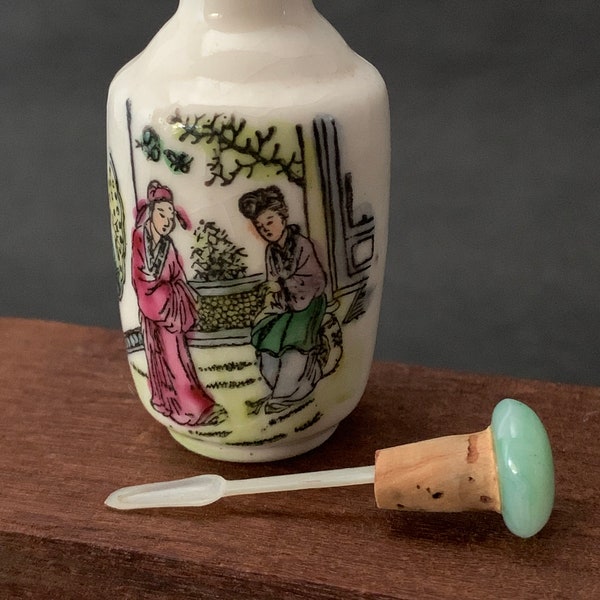 Vintage Hand Painted Porcelain Snuff Bottle