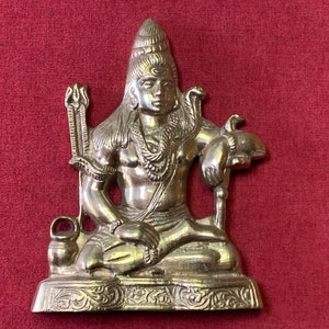 Cast Brass Statue of Hindu Deity Shiva