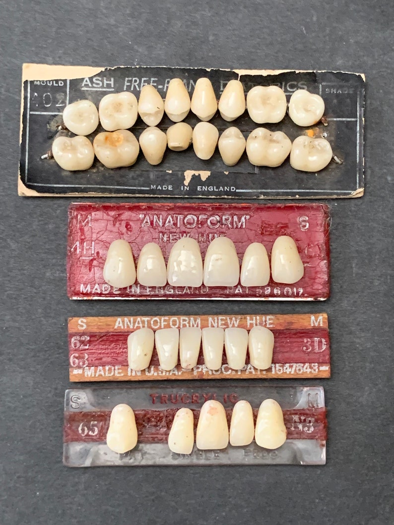 Four Vintage Dental Shade Guides Porcelain Teeth and Old Etsy