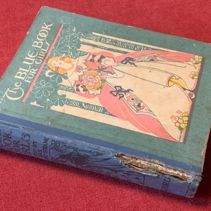 The Blue Book For Girls Hardcover antique children&#39;s story book