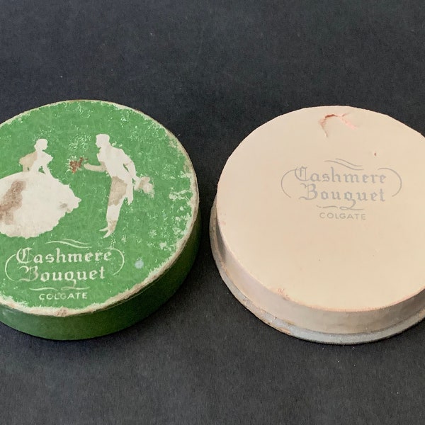 Vintage Cashmere Bouquet Scented Face Powder Pêche/ Sin 1930s in original packaging