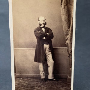 Antike Carte de Visite viktorianischen Ära Fotografie Porträt eines Herrn mit muttonchops Frankreich