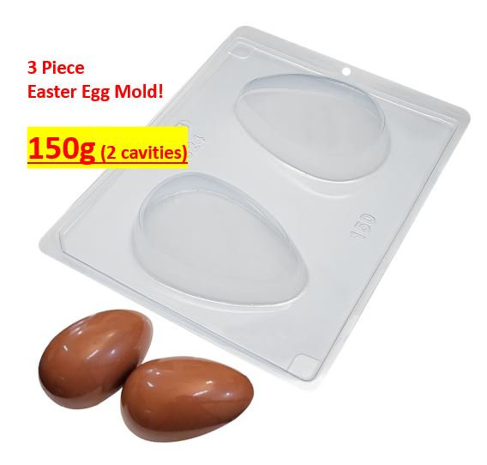 150g Smooth Egg Chocolate Mold 2 Cavities 3 Piece Mold Etsy