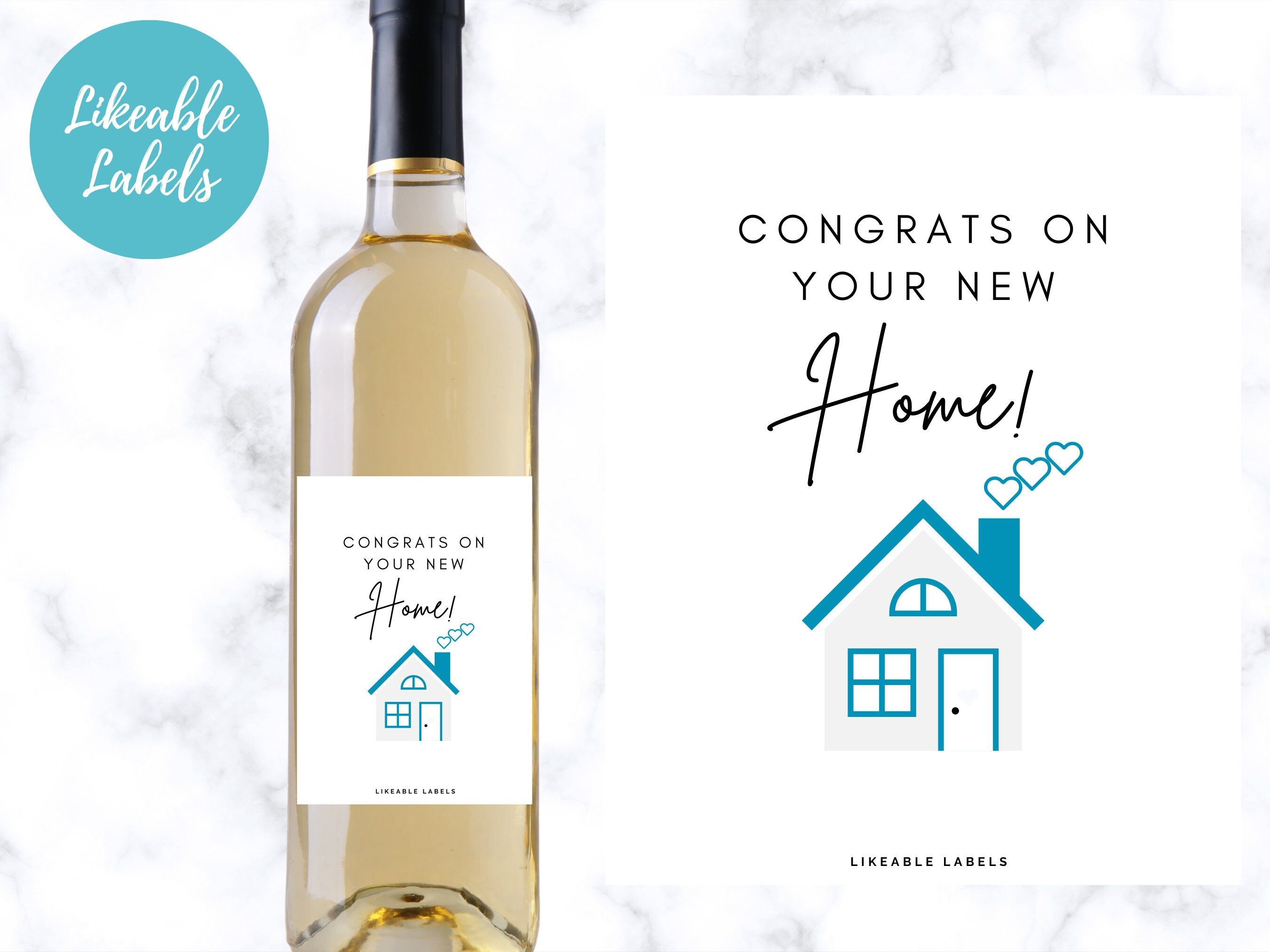 Congrats on Your New Home Wine Label Housewarming Gift Wine Etsy