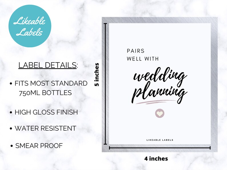 Pairs Well With Wedding Planning Wine Label Wedding Gift Etsy