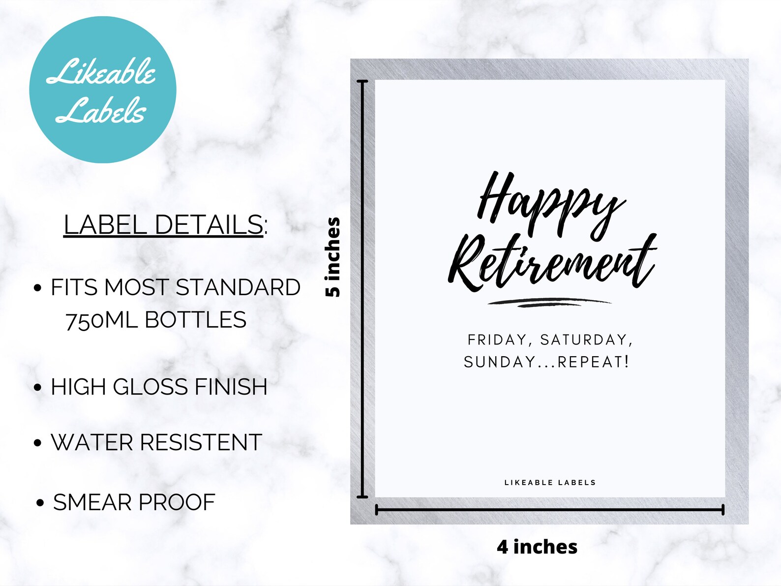Happy Retirement Wine Label Funny Retirement Wine Label | Etsy