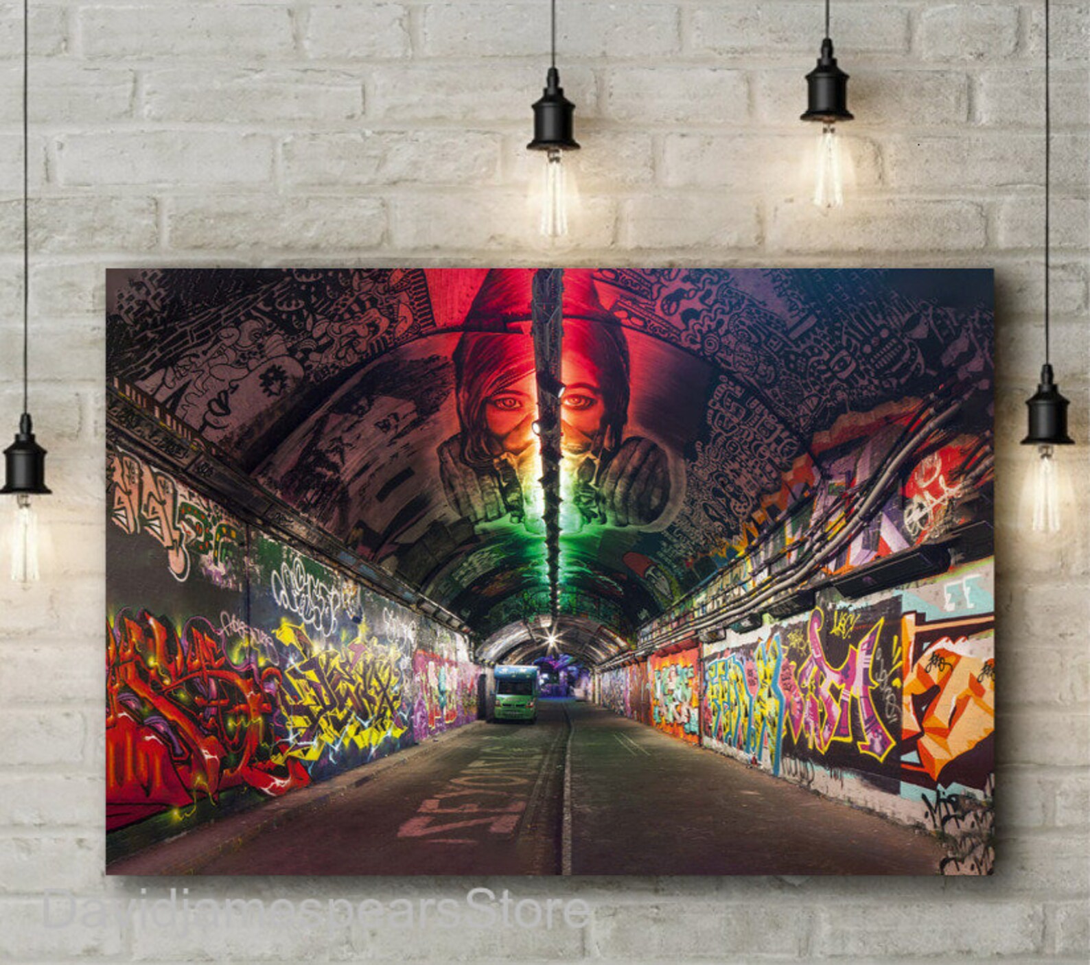 Best Graffiti Street Wall Art Colorful Tunnel Hip Hop Etsy