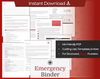 Home Emergency Binder Printable: Disaster Planner Prep Kit (PDF)
