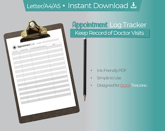 Medical Appointment Tracker: Doctor Visit Log (PDF)