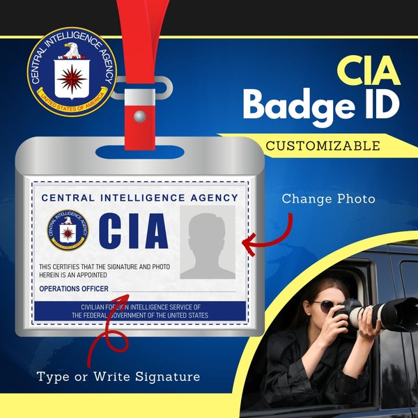 Cia Id Card Etsy