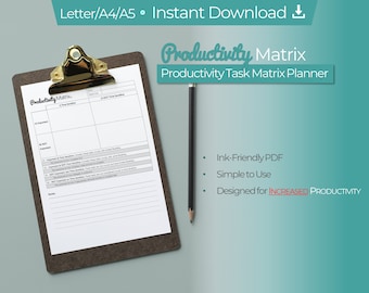 Eisenhower Matrix Printable: Task Priority Planner (PDF Download)