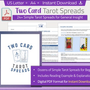 Over 24 Simple Tarot Spreads for Beginners - Learn Tarot Spreads or Create Using the Included Tarot Template for Instant Download