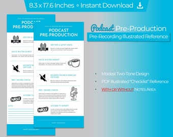 Podcast-Vorproduktionsplaner: Druckbare Vorlage (Sofortdownload)