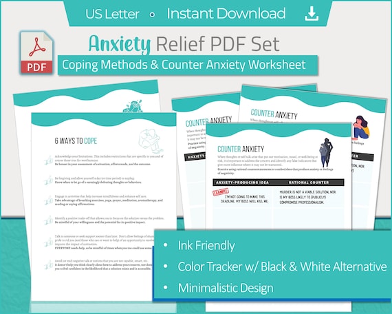 Anxiety Relief Worksheet: Coping Methods & Counter Anxiety (Printable PDF)