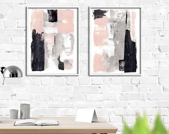 wall art prints, jpg printable digital poster instant download . pink ,black , gray  abstract  decoration watercolor digital  graphics