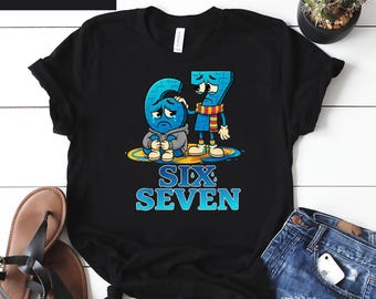 Six Seven 67 TikTok Shirt, 6-7 Viral Meme Tee, Funny Italian Brainrot Kids Gaming, Gen Alpha Slang Gift T-shirt