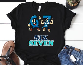 Funny 67 Six Seven Meme Shirt, 6-7 Italian Brainrot Tee, Kids Gaming TikTok Gift, Gen Alpha Viral Trend Tshirt