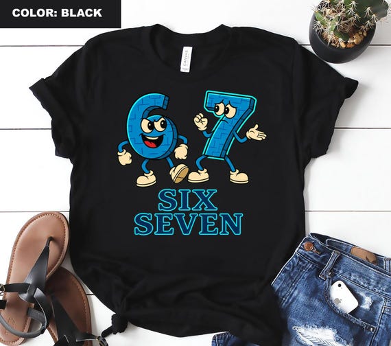 67 Six Seven Shirt 6-7 Meme, Funny Italian Brainrot Tee, Kids Gaming Viral Gift, Gen Alpha Slang Apparel T-shirt