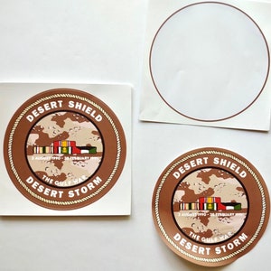 12,7 cm (12,7 cm) Betrieb Desert Shield Stormin Norman Aufkleber 2er-Pack Luft Boden Persischer Golfkrieg Saddam Hussein Eingriff irak Kuwait-Befreiungsveteran