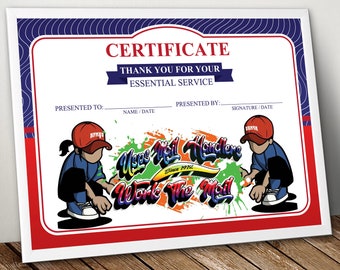 Mail Handler Recognition Certificate: Employee Appreciation Gift