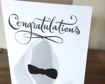 Black Tie Congratulations Card Reward Recognition Achievement Climber Success Ladder Promotion Graduation Selection Positional Leadership US