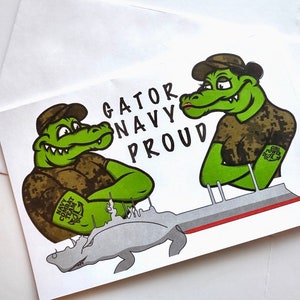Gator Navy Freundschaftskarte Event Gruß, Bodenluftfahrt, Kriegsführung, Amphibientruppentransport ACB 1 Kampfschiff, Teampartytreffen Männer Frauen
