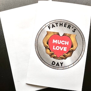 Tarjeta de felicitación del Día del Padre Amor 2025 Desafío Moneda Papá Héroe Tío Hermano Sobrino Rey Líder Deportista Hombre de Familia Darle Accesorios