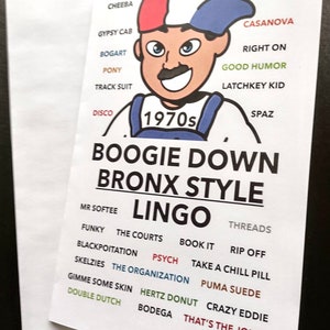 Bronx People Biglietto d'auguri Boogie Down Lingo anni '70 Old School Beat Street HipHop Progetti Native NYC Yankee Stadium Cross Hunts Point Market