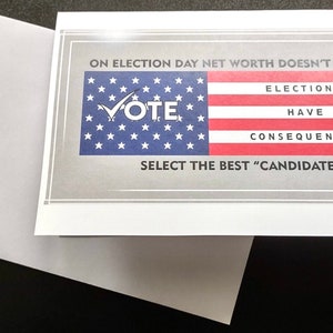 Must VOTE Election Reminder Note Card Citizen Participation Campaign Trail USA Politician Civic Engagement Republican Independent Democrat