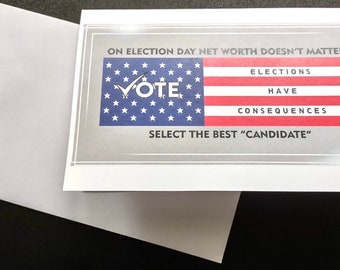 Vote Reminder Note Card: American Elections, Citizen Participation