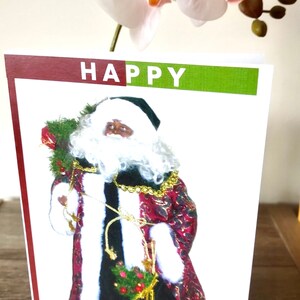 Joyeux Noël, carte de voeux, vacances 2024, bonne année, bénédiction, saisons, voeux, père Noël noir, échange de cadeaux, Kwanzaa XMAS USA