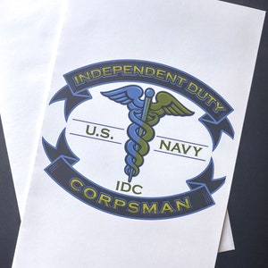 Navy IDC Medizinische Schule Grußkarte Unabhängige Pflicht Krankenhaus Corpsman Sea Shore Undersea Warfare Taucher Kampfdienste Versicherung Doktor
