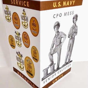 Tarjeta de agradecimiento al suboficial jefe de la Marina de los EE. UU. Anchor Up CPO Season Khaki Senior Enlistee Selectee Retired Creed Leadership Goat Locker SEA