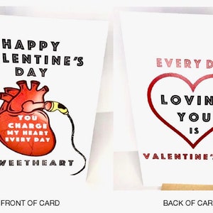 Carte drôle pour amoureux de la Saint-Valentin Charge coeur doux Chocolats énergisants Partenaire bisous câlins Babe boo, conjoint, bébé pompé smooch toujours pour toujours