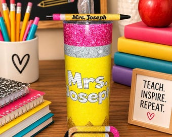 Teacher Pencil Tumbler Set