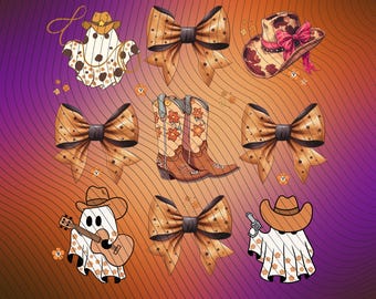 Cowgirl Ghost PNG: Western Halloween Shirt Design (Digital Download