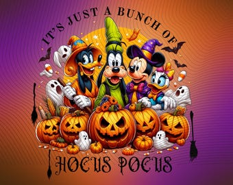 Hocus Pocus PNG: Cartoon Mouse & Sanderson Sisters (Digital Download